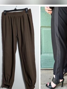 Joh Katie Brown Jogger Pants Sz L 33071 Umber